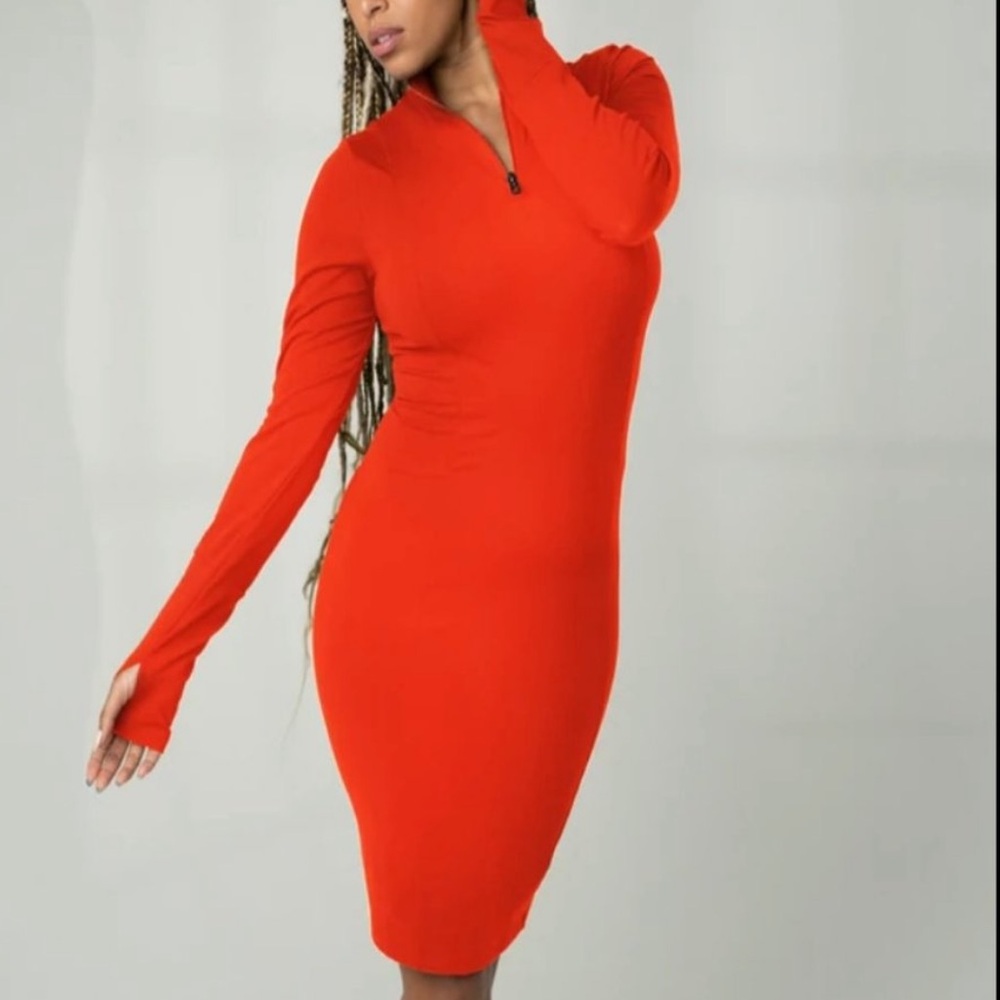 Balance Athletica Tati Bodycon Orange Dress Size‎ Medium